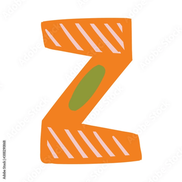 Obraz Orange vector bright Letter isolated Capital Z 