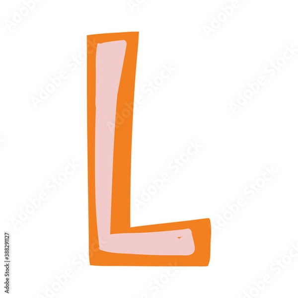 Obraz Orange vector bright Letter isolated Capital L 