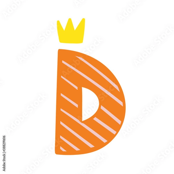 Obraz Orange vector bright Letter isolated Capital D 