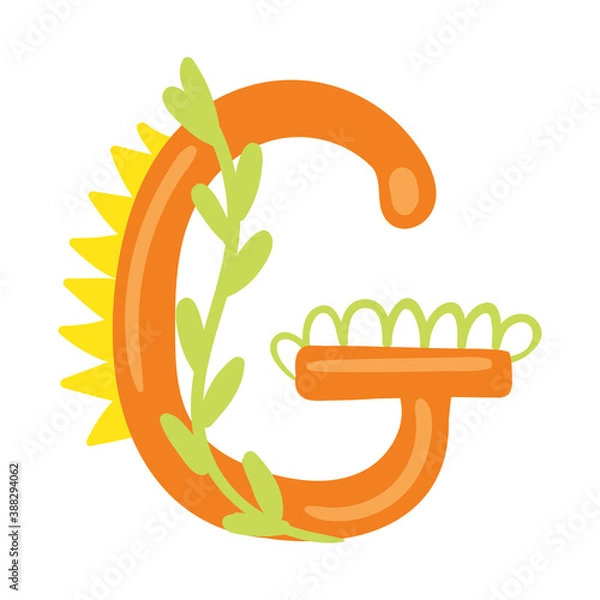Obraz Orange vector bright Letter isolated Capital G 