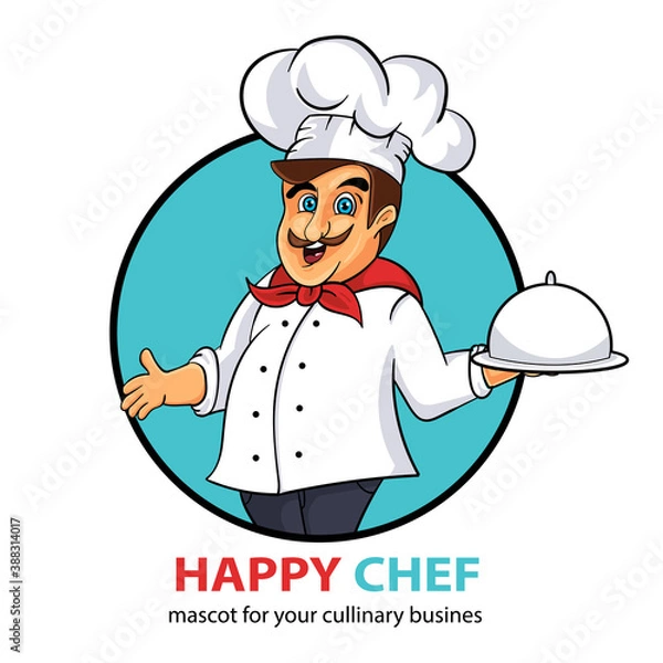 Fototapeta chef mascot vector logo design for your culinary business