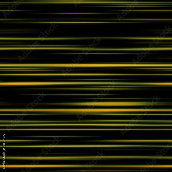 Fototapeta Seamless light trail pattern on black background. High quality illustration. Futuristic speed of light surreal glowing streaks. Blurred abstract highway traffic for background or wallpaper.