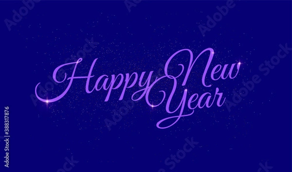 Fototapeta Lettering for fashionable cover designs for new year and Christmas holidays. Christmas invitation template with magic glitter movement.