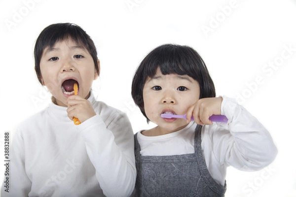 Obraz 歯磨きをする姉妹
