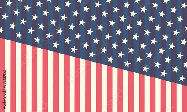Obraz Retro coloured stars and stripes american flag background vector