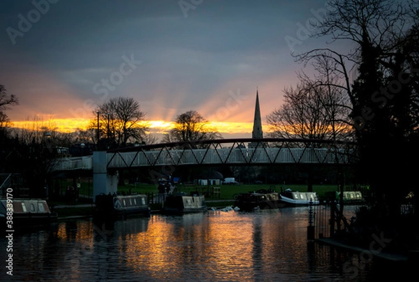 Obraz sunset over the river