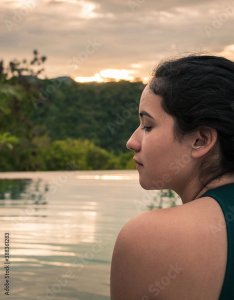 Obraz person watching sunset