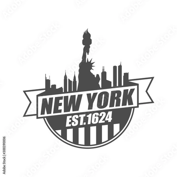 Fototapeta Vector logo, badge, symbol, icon template design New York and America Theme
