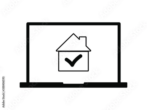 Fototapeta laptop computer house icon