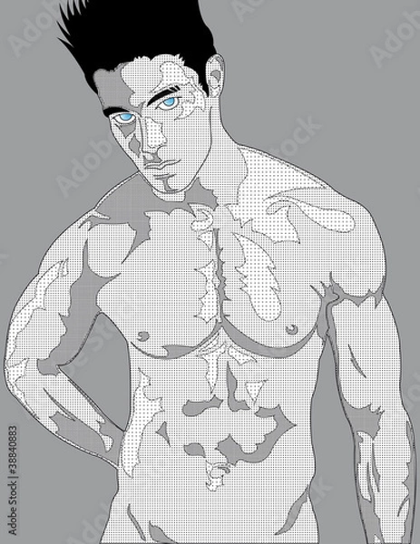 Obraz Manga boy - style tramé