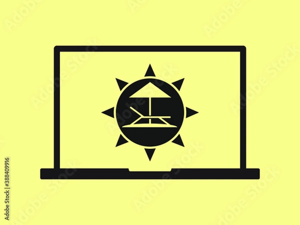 Fototapeta vacation resort on laptop screen