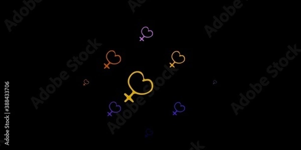 Fototapeta Dark Blue, Red vector background with woman symbols.