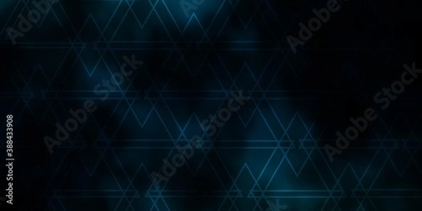 Fototapeta Dark BLUE vector backdrop with lines, triangles.
