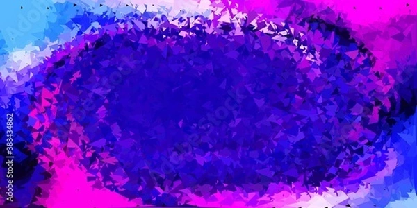 Fototapeta Dark pink, blue vector gradient polygon wallpaper.