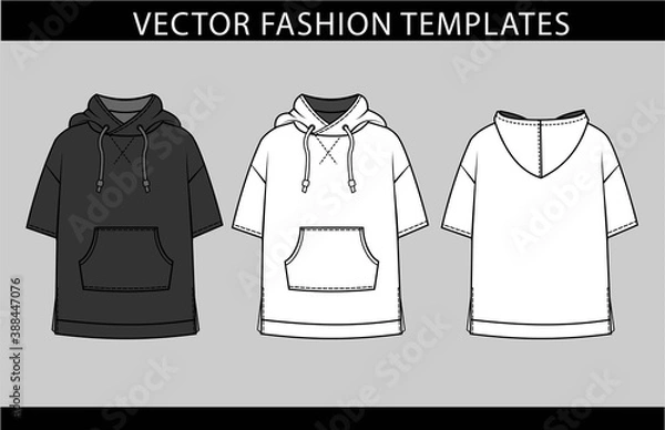 Obraz HOODIE FASHION FLAT SKETCH TEMPLATE