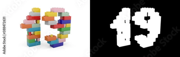 Obraz Number nineteen (number 19) from building bricks