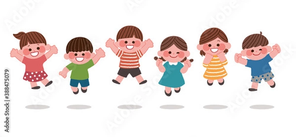 Fototapeta ジャンプする子供たち