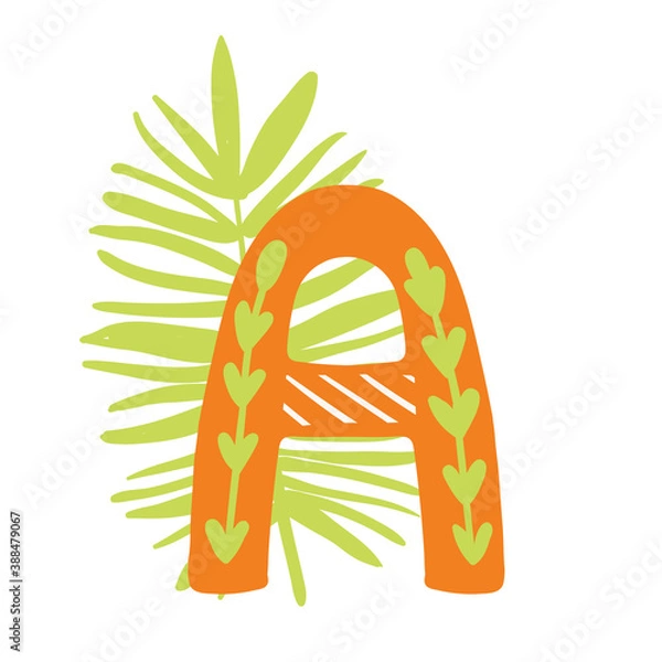 Obraz Orange vector bright Letter isolated Capital A 