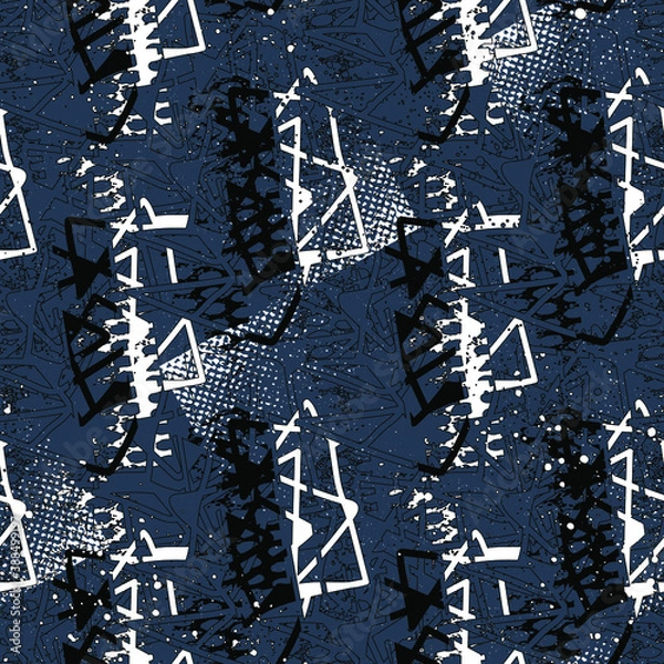 Fototapeta Urban hand drawn seamless abstract colorful pattern for your creative design