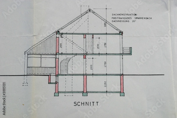 Obraz Schnittansicht eines Hauses