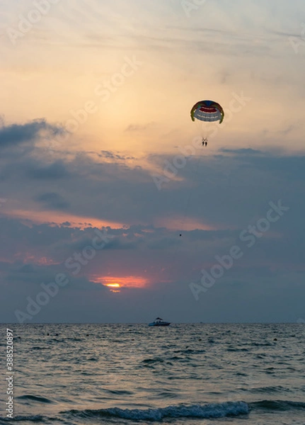 Obraz air balloon at sunset