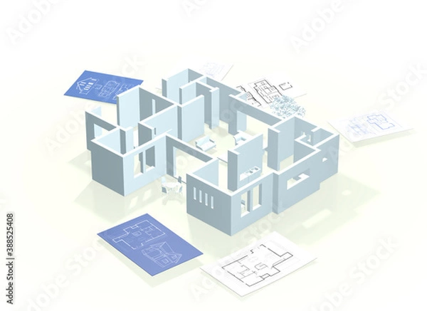Fototapeta 立体の平面図