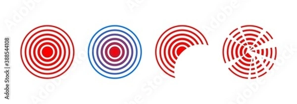 Fototapeta pain icons set, varied manifestations of pain, isolated symbols on white background