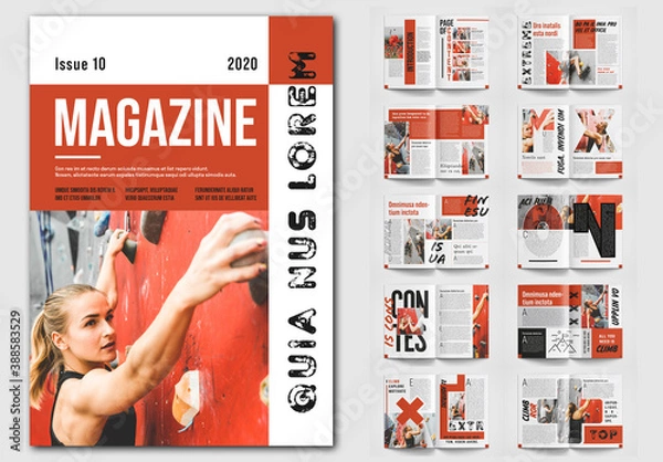 Fototapeta Układ magazynu z czerwonymi akcentami