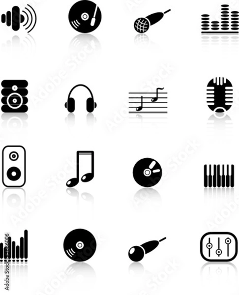 Obraz Music and audio vector icons