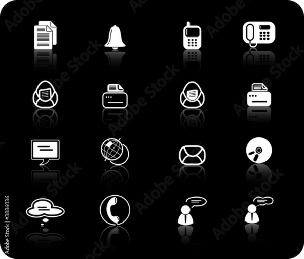 Obraz Miscellaneous office and communication vector icons