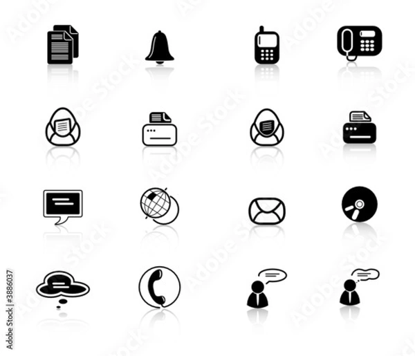 Obraz Miscellaneous office and communication vector icons