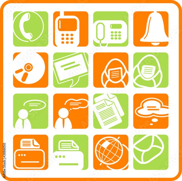 Obraz Miscellaneous office and communication vector icons