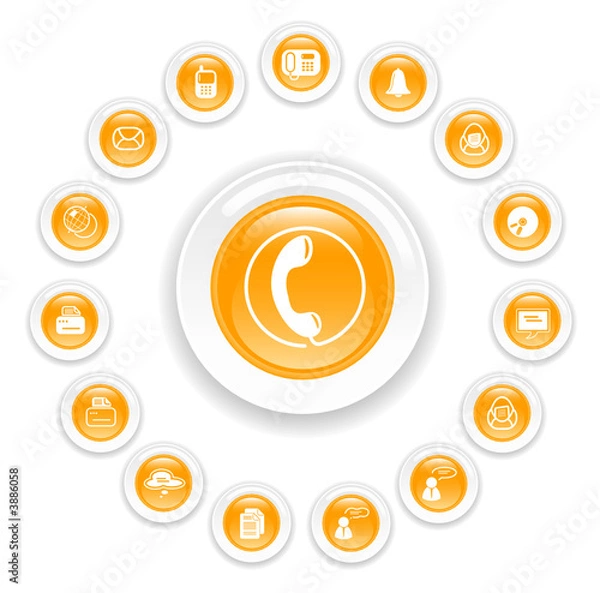 Obraz Miscellaneous office and communication vector icons