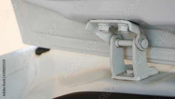 Fototapeta Close up of the upper door lock on the trunk of a modern car