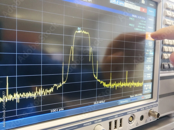 Fototapeta RF channel measurement with spectrum analyzer