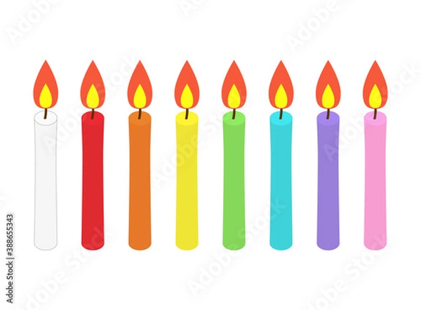 Obraz カラフルなキャンドルのセット