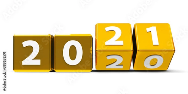 Fototapeta Gold cubes 2021 #2