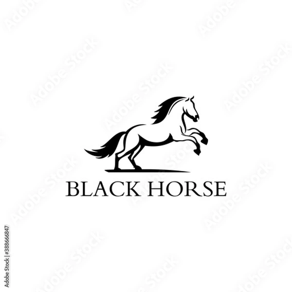 Obraz logo for black horse editable vector