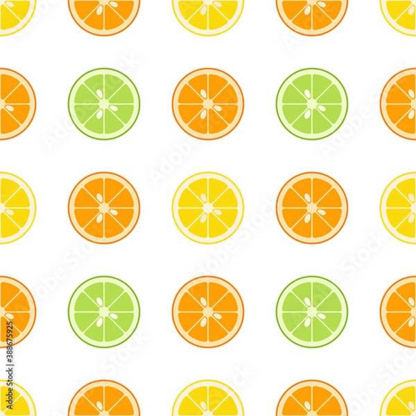Fototapeta Fresh Lemon, Lime and Orange,slices.