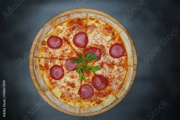 Obraz pizza with salami
