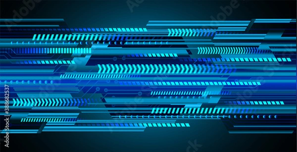 Fototapeta Blue cyber circuit future technology concept background