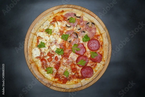 Obraz pizza with salami