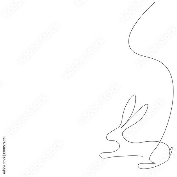 Fototapeta Easter bunny on white background vector illustration 