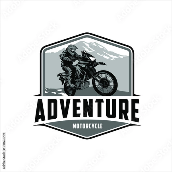 Fototapeta Adventure using a Motorcycle around The Mountain Trails