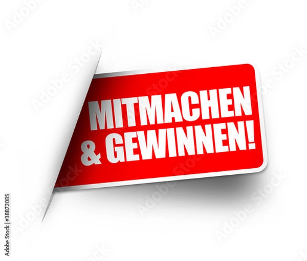 Obraz Mitmachen und gewinnen! Button, Icon