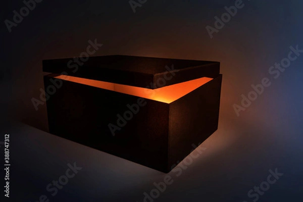 Obraz black box with gold light