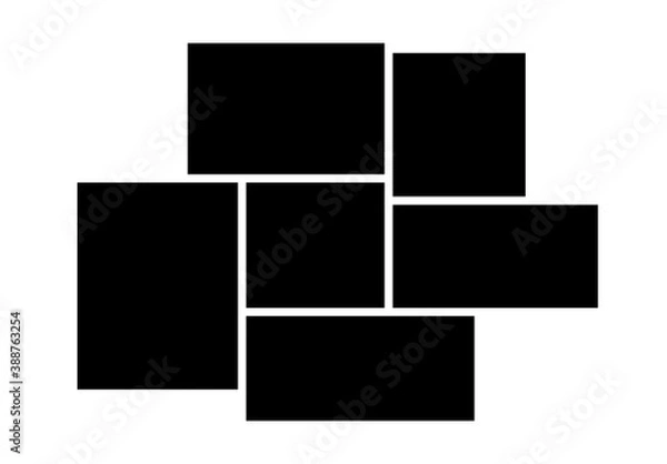 Fototapeta Templates collage 6 frame photos.Template of moodboard. Vector illustration.