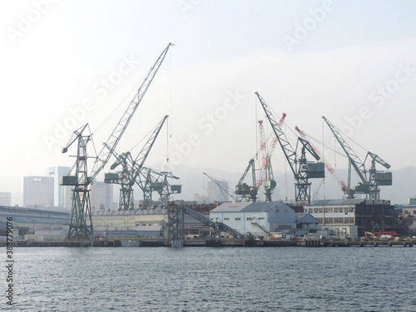 Fototapeta 神戸港の造船所