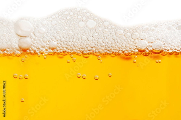 Fototapeta Zamknij się z bąbelków piwa