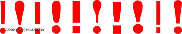 Obraz Exclamation point exclamation mark ! red warning sign symbol vector